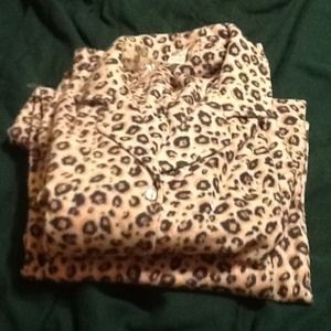Brand new....cheetah print soft top/bottom pj set
