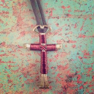 Maroon Cross Necklace