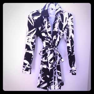 Walter black and white trench coat/dress