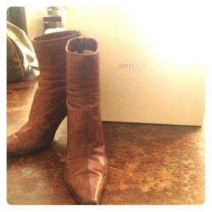 Brown leather ankle Jimmy Choo boots