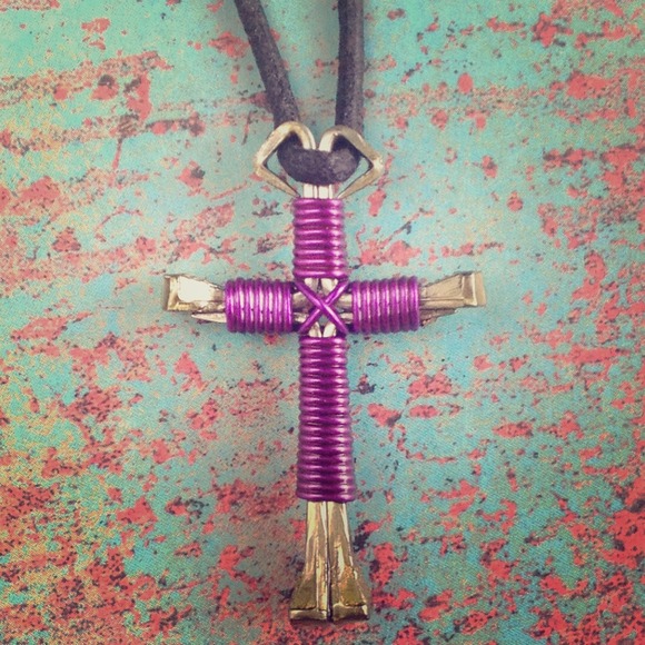 Purple Cross Necklace