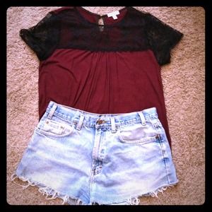 Maroon colored blouse