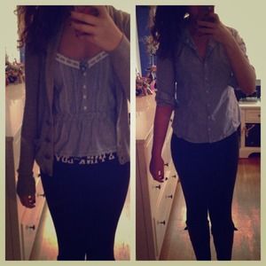 BUNDLE!GRET CARDIGAN AND BLUE BUTTON DOWN