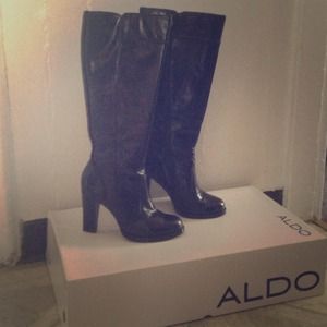 A pair of lovely black mid-calf Aldo boots