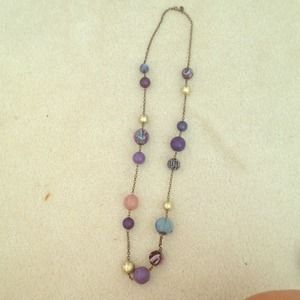 Design necklace bubble purple blue gold and pink