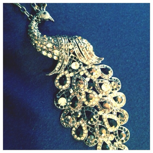 SOLD Gorgeous peacock long necklace