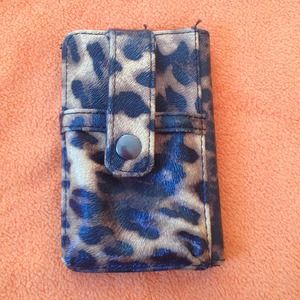 Leopard print wallet, holds cellphone!