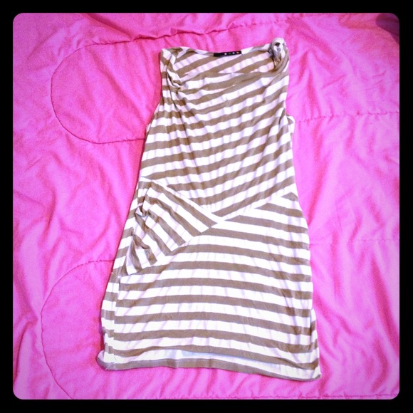❌❌❌TRADED❌❌❌Beige and White Stripped Dress