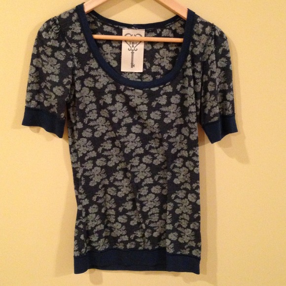Sheer blue top