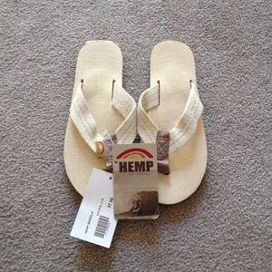 Rainbow Hemp Flip Flops