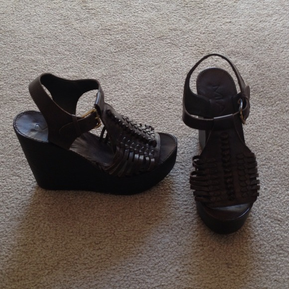 MIA Chocolate Brown Wooden Wedges
