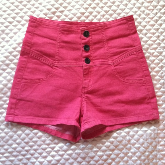 LOWERED PRICE. Pink High Waisted Shorts - Picture 2 of 4