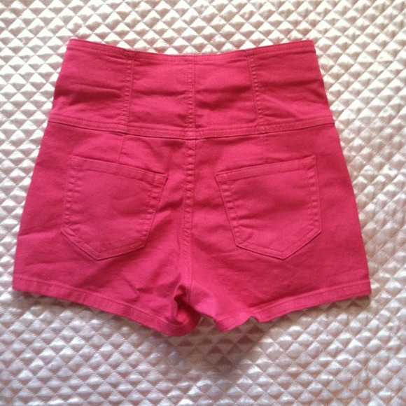 LOWERED PRICE. Pink High Waisted Shorts - Picture 3 of 4