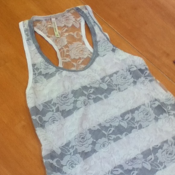 Rose lace tank