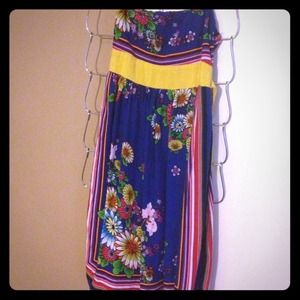 Strapless floral dress