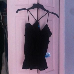 Spaghetti straps blouse black