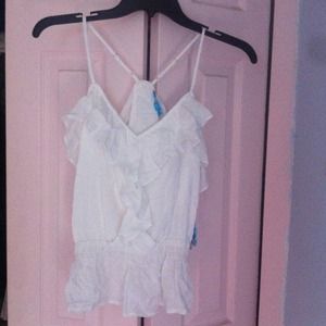 Spaghetti strap white blouse