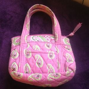 Small pink and green Vera Bradley purse