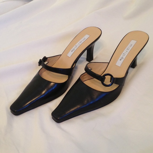 7 1/2 M Maripe 3" Black Heels - Picture 1 of 1
