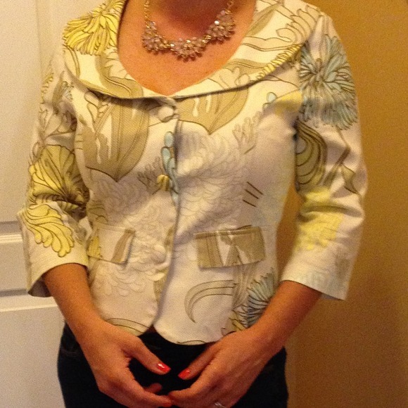 Blazer with Pastel Floral Design