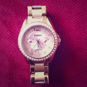 Fossil Riley Stainless Steel Watch - Rose