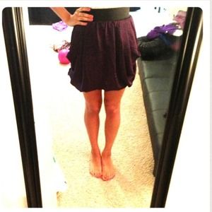 Purple bubble skirt with pockets