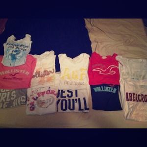 4 a&f,4 hollister,1 old navy & 1 famous - 50$