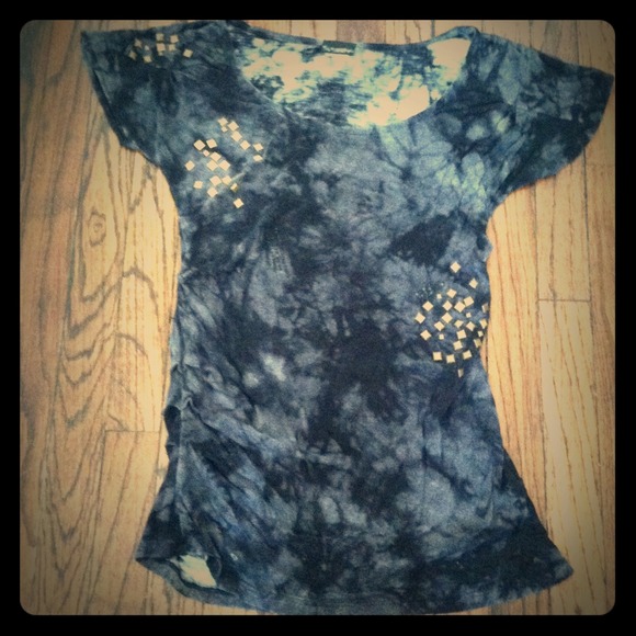 Black and grey studded top