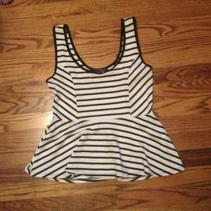 stripe peplum top
