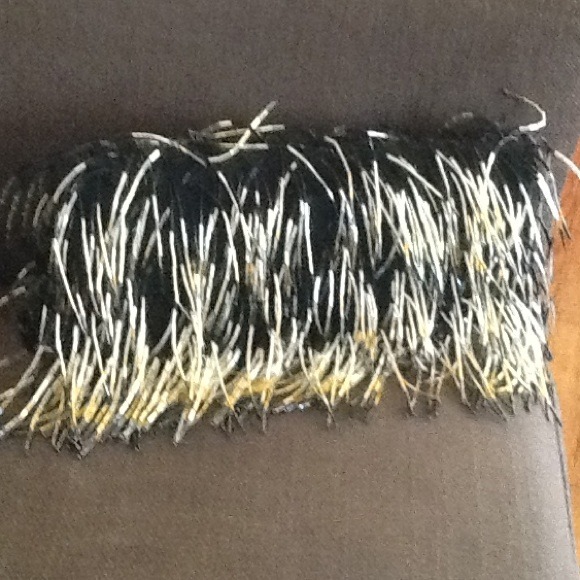 Inge Christopher Jet Beaded Silk Clutch
