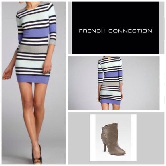 French Connection Dresses & Skirts - French Connection Multi Jag Stripe Dress. MNWT.