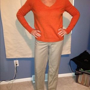 Tan dress pants.