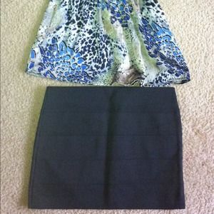 Black bandage mini skirt