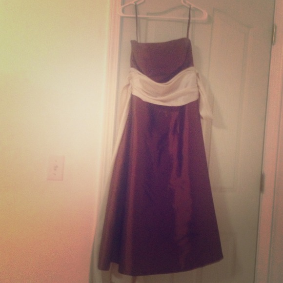 Brown dress with cream belt! 😊😊😊