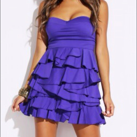 Purple Ruffle Dress - Picture 2 of 3