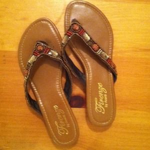Firenze Thongs with Gemstones Size 8.5