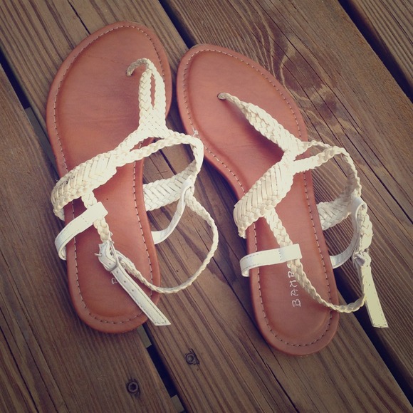 White braided sandals