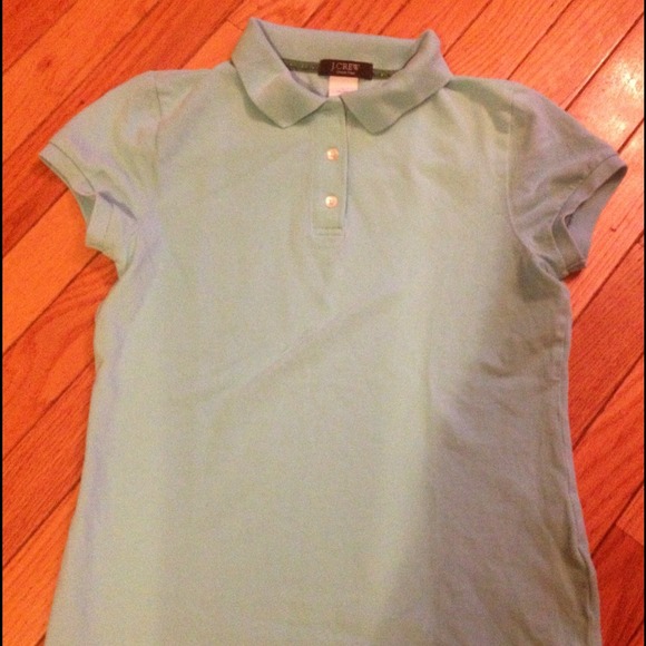 J. Crew classic piqué collared shirt. Turquoise. S