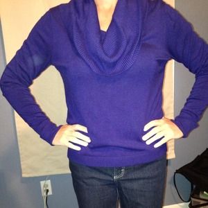 Royal blue wide neck sweater