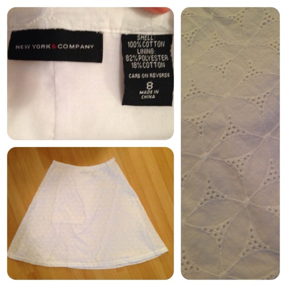 🚫Sold🚫New York & Co skirt sz 8. A-line. White. - Picture 2 of 3