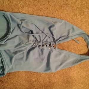 Baby blue Burberry bathing suit