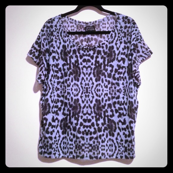 Light Blue Leopard Top
