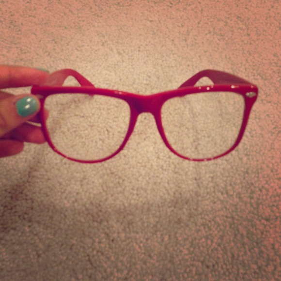 fake glasses red