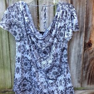 Gray & White Summer Top