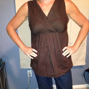 Dark brown linen top