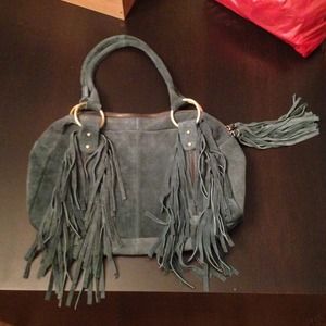 Suede fringed bag by Journeys