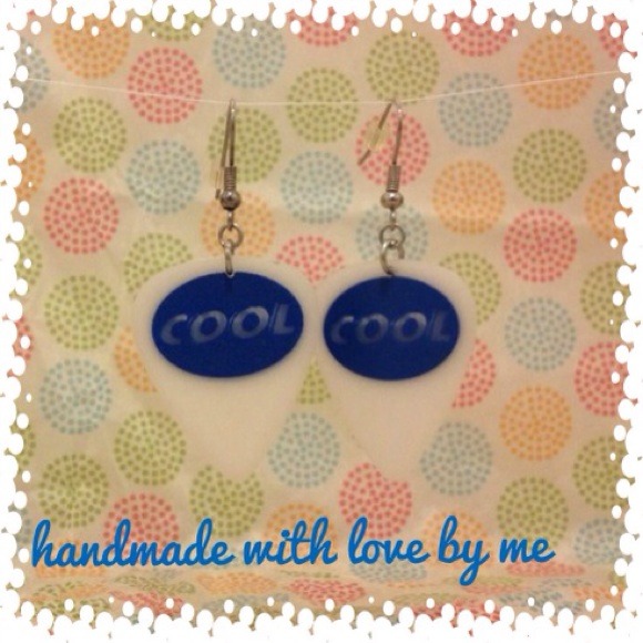 “Cool” Guitar Pick Earrings Handmade