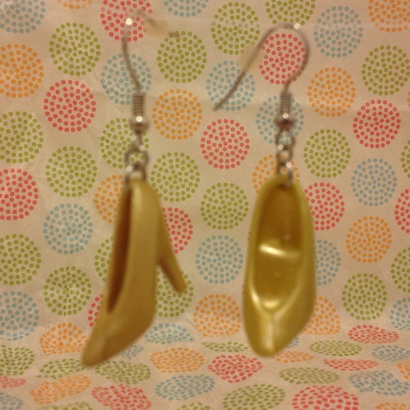 Gold Barbie Shoe Earrings