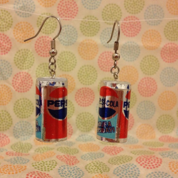 Retro Mini Pepsi Can Earrings Handmade