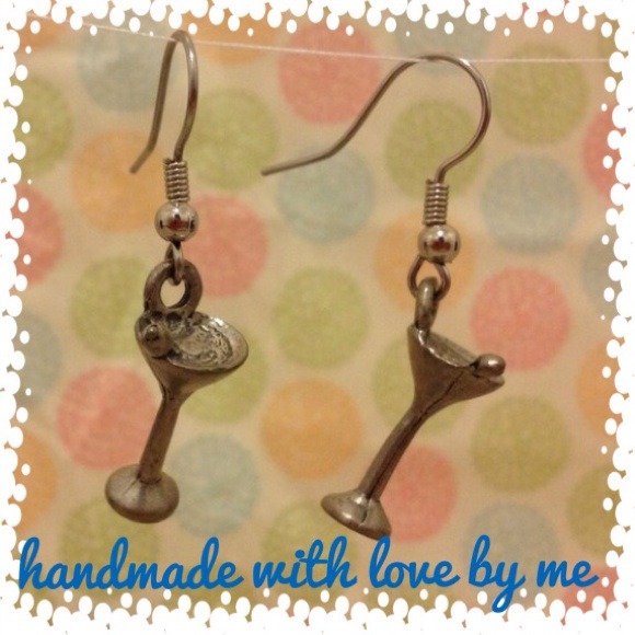 Pewter Martini Earrings